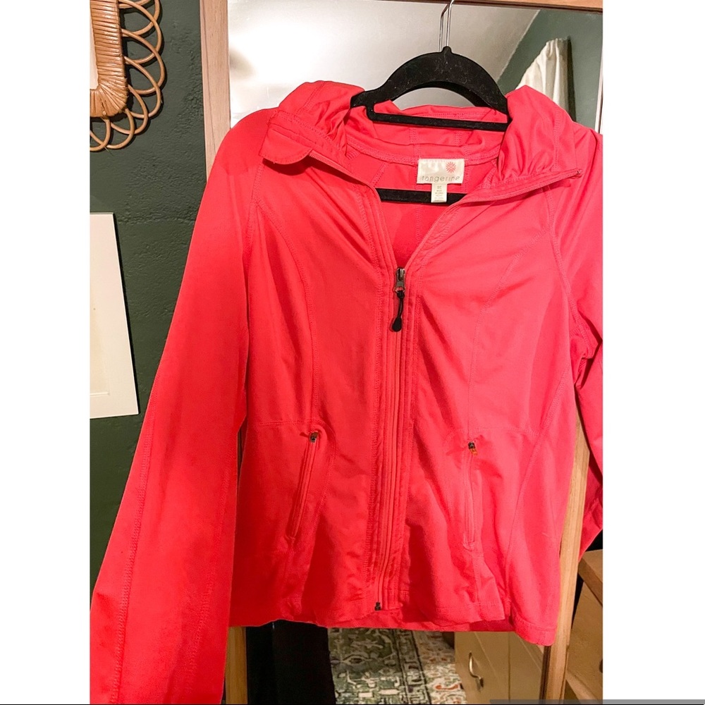 Coral athleisure zip up. Size S.